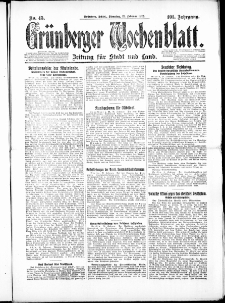 Gr&uuml;nberger Wochenblatt: Zeitung f&uuml;r Stadt und Land, No. 45. ( 6. Februar 1926 )