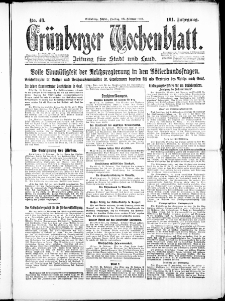 Gr&uuml;nberger Wochenblatt: Zeitung f&uuml;r Stadt und Land, No. 48. ( 26. Februar 1926 )
