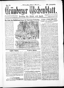 Gr&uuml;nberger Wochenblatt: Zeitung f&uuml;r Stadt und Land, No. 52. ( 3. M&auml;rz 1926 )