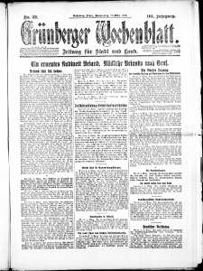 Gr&uuml;nberger Wochenblatt: Zeitung f&uuml;r Stadt und Land, No. 59. ( 11. M&auml;rz 1926 )