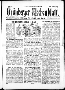 Grünberger Wochenblatt: Zeitung für Stadt und Land, No. 64. ( 17. März 1926 )