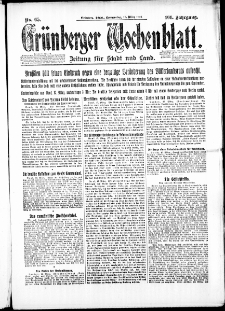 Gr&uuml;nberger Wochenblatt: Zeitung f&uuml;r Stadt und Land, No. 65. ( 18. M&auml;rz 1926 )