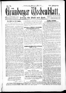 Gr&uuml;nberger Wochenblatt: Zeitung f&uuml;r Stadt und Land, No. 75. ( 30. M&auml;rz 1926 )