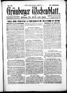 Gr&uuml;nberger Wochenblatt: Zeitung f&uuml;r Stadt und Land, No. 90. ( 18. April 1926 )