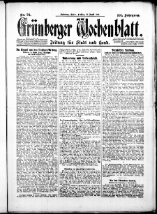Gr&uuml;nberger Wochenblatt: Zeitung f&uuml;r Stadt und Land, No. 94. ( 23. April 1926 )