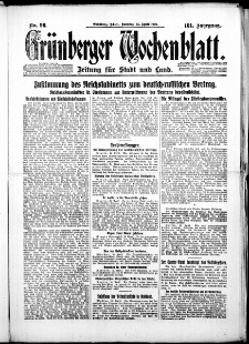 Grünberger Wochenblatt: Zeitung für Stadt und Land, No. 96. ( 25. April 1926 )