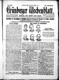 Gr&uuml;nberger Wochenblatt: Zeitung f&uuml;r Stadt und Land, No. 107. ( 8. Mai 1926 )