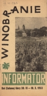 Dni Zielonej Góry 1963: informator