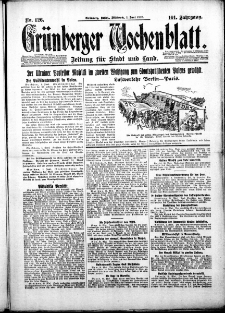 Grünberger Wochenblatt: Zeitung für Stadt und Land, No. 126. ( 2. Juni 1926 )