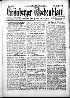 Grünberger Wochenblatt: Zeitung für Stadt und Land, No. 132. ( 9. Juni 1926 )