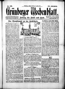 Gr&uuml;nberger Wochenblatt: Zeitung f&uuml;r Stadt und Land, No. 136. ( 13. Juni 1926 )