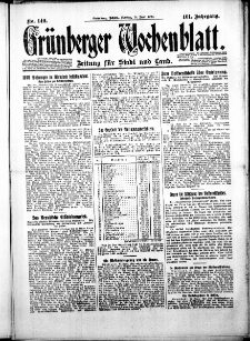 Grünberger Wochenblatt: Zeitung für Stadt und Land, No. 140. ( 18. Juni 1926 )