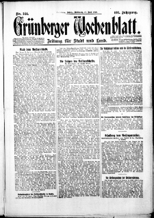 Gr&uuml;nberger Wochenblatt: Zeitung f&uuml;r Stadt und Land, No. 144. ( 23. Juni 1926 )