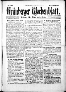 Gr&uuml;nberger Wochenblatt: Zeitung f&uuml;r Stadt und Land, No. 146. ( 25. Juni 1926 )