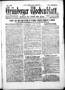 Grünberger Wochenblatt: Zeitung für Stadt und Land, No. 148. ( 27. Juni 1926 )