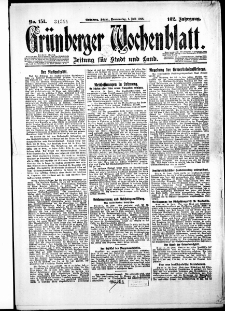 Grünberger Wochenblatt: Zeitung für Stadt und Land, No. 151. ( 1. Juli 1926 )
