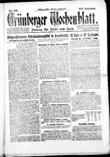 Gr&uuml;nberger Wochenblatt: Zeitung f&uuml;r Stadt und Land, No. 155. ( 6. Juli 1926 )
