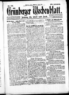 Grünberger Wochenblatt: Zeitung für Stadt und Land, No. 156. ( . Juli 1926 )