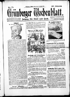 Gr&uuml;nberger Wochenblatt: Zeitung f&uuml;r Stadt und Land, No. 171. ( 24. Juli 1926 )
