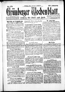 Gr&uuml;nberger Wochenblatt: Zeitung f&uuml;r Stadt und Land, No. 172. ( 25. Juli 1926 )