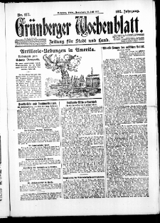 Gr&uuml;nberger Wochenblatt: Zeitung f&uuml;r Stadt und Land, No. 177. ( 31. Juli 1926 )