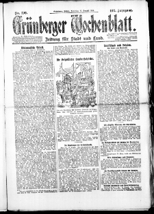 Gr&uuml;nberger Wochenblatt: Zeitung f&uuml;r Stadt und Land, No. 190. ( 15. August 1926 )