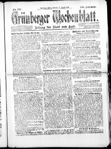 Gr&uuml;nberger Wochenblatt: Zeitung f&uuml;r Stadt und Land, No. 191. ( 17. August 1926 )
