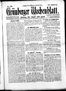 Gr&uuml;nberger Wochenblatt: Zeitung f&uuml;r Stadt und Land, No. 204. ( 1. September 1926 )