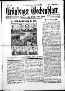 Gr&uuml;nberger Wochenblatt: Zeitung f&uuml;r Stadt und Land, No. 212. ( 10. September 1926 )