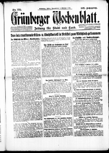 Gr&uuml;nberger Wochenblatt: Zeitung f&uuml;r Stadt und Land, No. 231. ( 2. Oktober 1926 )