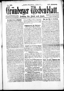 Gr&uuml;nberger Wochenblatt: Zeitung f&uuml;r Stadt und Land, No. 232. ( 3. Oktober 1926 )
