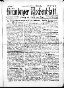 Gr&uuml;nberger Wochenblatt: Zeitung f&uuml;r Stadt und Land, No. 241. ( 14. Oktober 1926 )