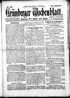 Gr&uuml;nberger Wochenblatt: Zeitung f&uuml;r Stadt und Land, No. 256. ( 31. Oktober 1926 )