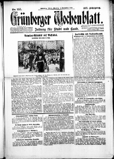 Gr&uuml;nberger Wochenblatt: Zeitung f&uuml;r Stadt und Land, No. 257. ( 2. November 1926 )