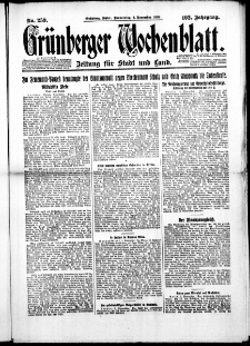 Gr&uuml;nberger Wochenblatt: Zeitung f&uuml;r Stadt und Land, No. 259. ( 4. November 1926 )