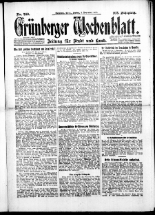 Gr&uuml;nberger Wochenblatt: Zeitung f&uuml;r Stadt und Land, No. 260. ( 5. November 1926 )