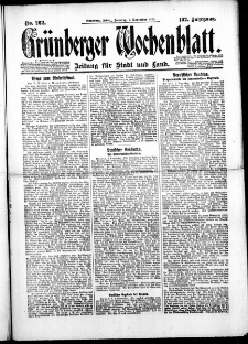 Gr&uuml;nberger Wochenblatt: Zeitung f&uuml;r Stadt und Land, No. 257. ( 2. November 1926 )