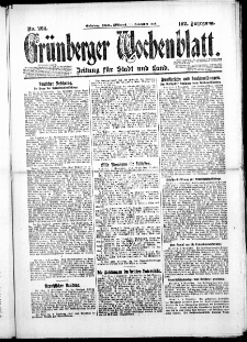 Gr&uuml;nberger Wochenblatt: Zeitung f&uuml;r Stadt und Land, No. 264. ( 10. November 1926 )