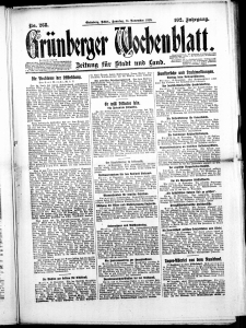 Gr&uuml;nberger Wochenblatt: Zeitung f&uuml;r Stadt und Land, No. 268. ( 14. November 1926 )