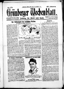 Gr&uuml;nberger Wochenblatt: Zeitung f&uuml;r Stadt und Land, No. 275. ( 24. November 1926 )