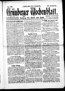 Gr&uuml;nberger Wochenblatt: Zeitung f&uuml;r Stadt und Land, No. 283. ( 3. Dezember 1926 )