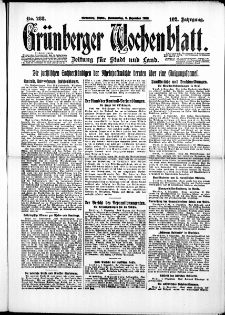 Gr&uuml;nberger Wochenblatt: Zeitung f&uuml;r Stadt und Land, No. 288. ( 9. Dezember 1926 )