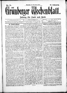 Grünberger Wochenblatt: Zeitung für Stadt und Land, No. 19. (12. Februar 1910)