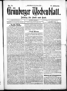 Grünberger Wochenblatt: Zeitung für Stadt und Land, No. 24. (24. Februar 1910)