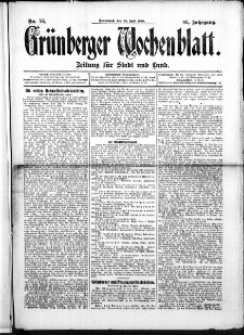 Grünberger Wochenblatt: Zeitung für Stadt und Land, No. 76. (25. Juni 1910)