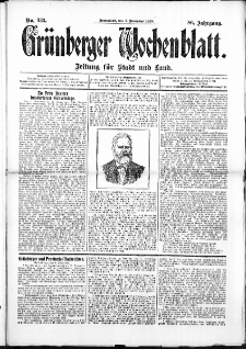 Grünberger Wochenblatt: Zeitung für Stadt und Land, No. 133. (5. November 1910)
