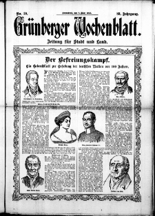 Grünberger Wochenblatt: Zeitung für Stadt und Land, No. 29. (8. März 1913)