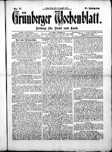 Gr&uuml;nberger Wochenblatt: Zeitung f&uuml;r Stadt und Land, No. 97. (14. August 1913)