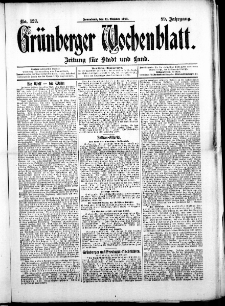 Gr&uuml;nberger Wochenblatt: Zeitung f&uuml;r Stadt und Land, No. 122. (11. Oktober 1913)