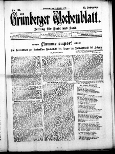 Gr&uuml;nberger Wochenblatt: Zeitung f&uuml;r Stadt und Land, No. 125. (18. Oktober 1913)